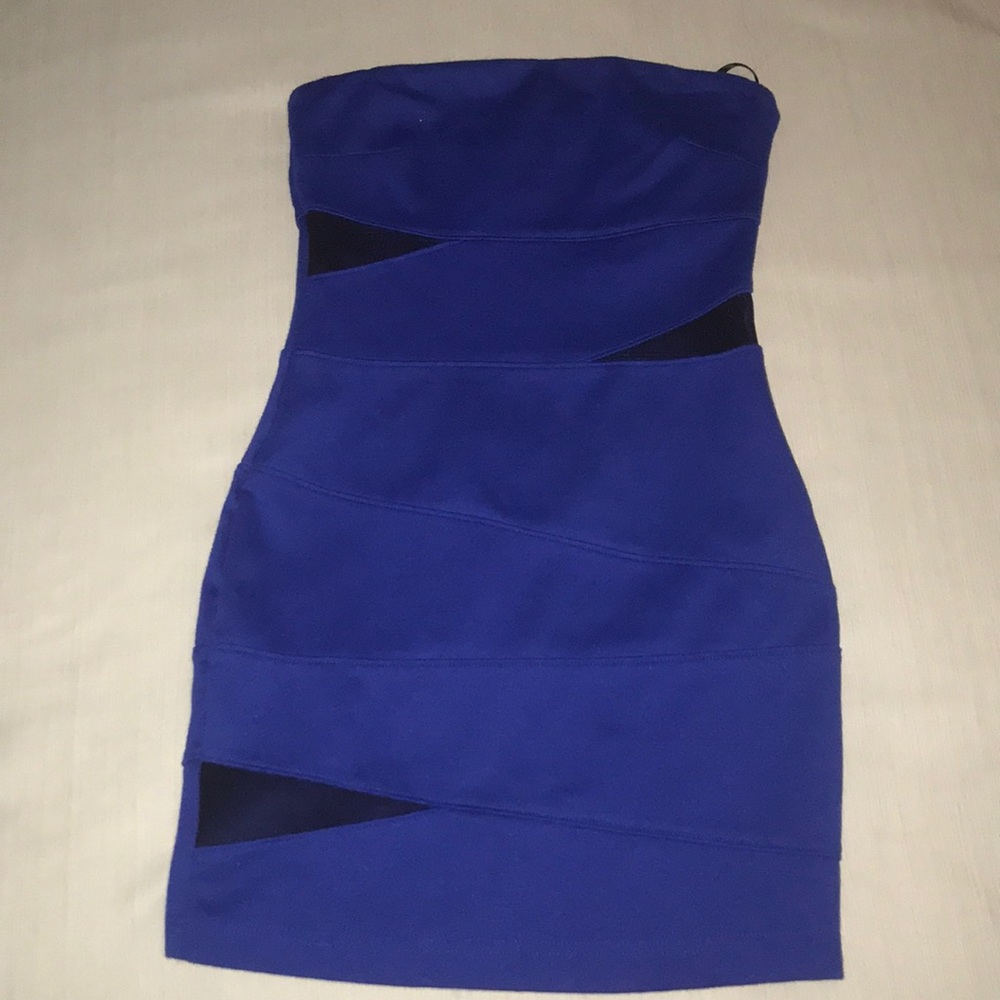 Forever 21 strapless blue dress